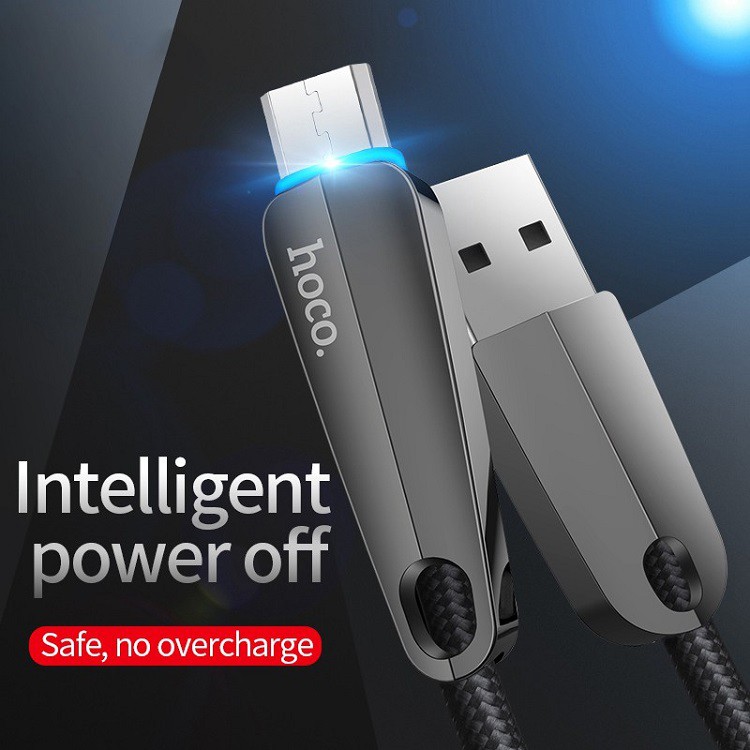 Cáp sạc nhanh⚡FREESHIP50K⚡ Hoco U35 Micro ngắt điện thông minh cho Samsung, Oppo,.. dài 1m2 - chính hãng