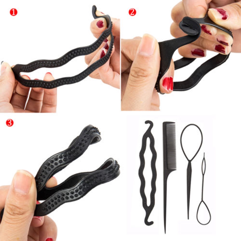 Bộ 4 dụng cụ hỗ trợ tạo kiểu tóc thủ công chuyên nghiệp