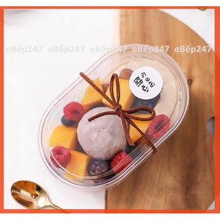 Set 10, 50 hộp nhựa, hộp pet oval HT150 đựng bánh mouse, đồ tráng miệng, tiramisu cao cấp, an toàn - eBep247