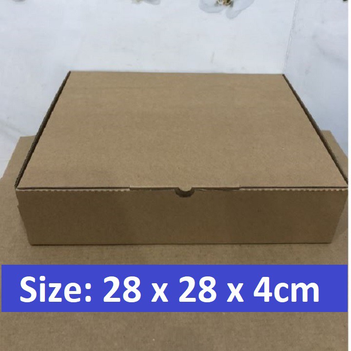 Freeship - Hộp carton đựng bánh Pizza - 28x28x4cm