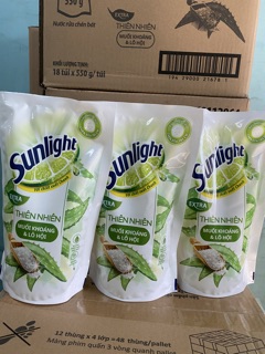 Combo 3 Túi Rửa Chén Sunlight Thiên Nhiên 550g