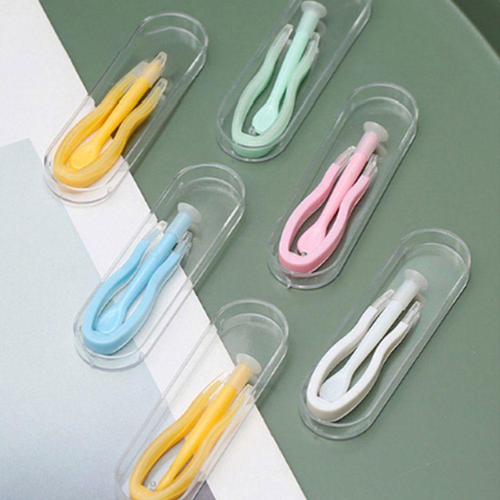 Set 10 Hộp Đựng Kính Áp Tròng Trong Suốt Màu Sắc Ngẫu Nhiên Kèm Nhíp Gắp
