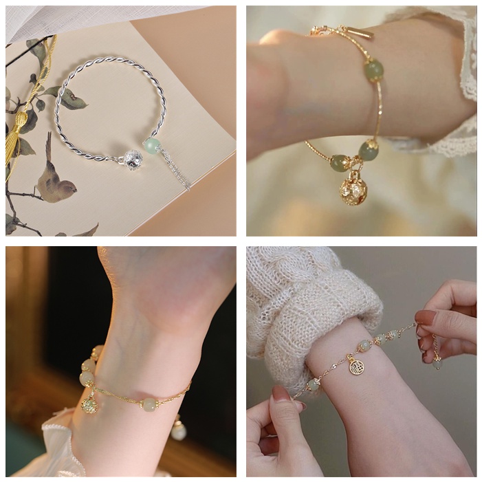 Vòng Tay Chuỗi Hạt Phối Mặt Chuông Phong Cách Trung Hoa