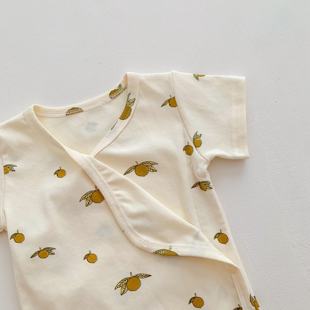 Áo Liền Quần Ngắn Tay In Hoa Thời Trang Mùa Hè Cho Bé Trai/Bé Gái Sơ Sinh