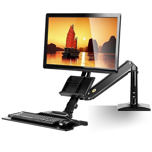 Giá Treo Màn Hình Máy Tính Kèm Mâm Để Bàn Phím [ Kẹp Bàn ] - Dùng cho màn hình từ 19&quot;-35&quot; NB -FC35 [ HÀNG CHÍNH HÃNG ]