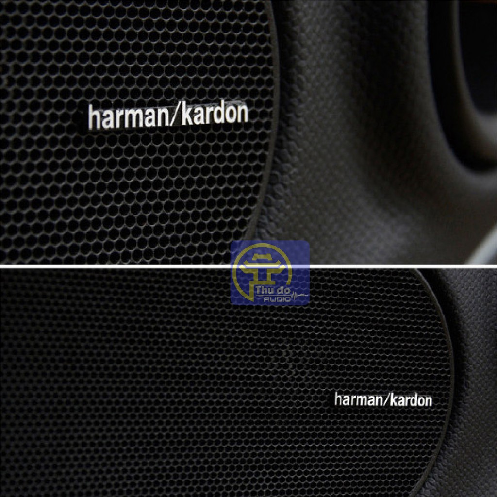 Sticker, tem dán decal chữ HARMAN KARDON trang trí loa xe hơi