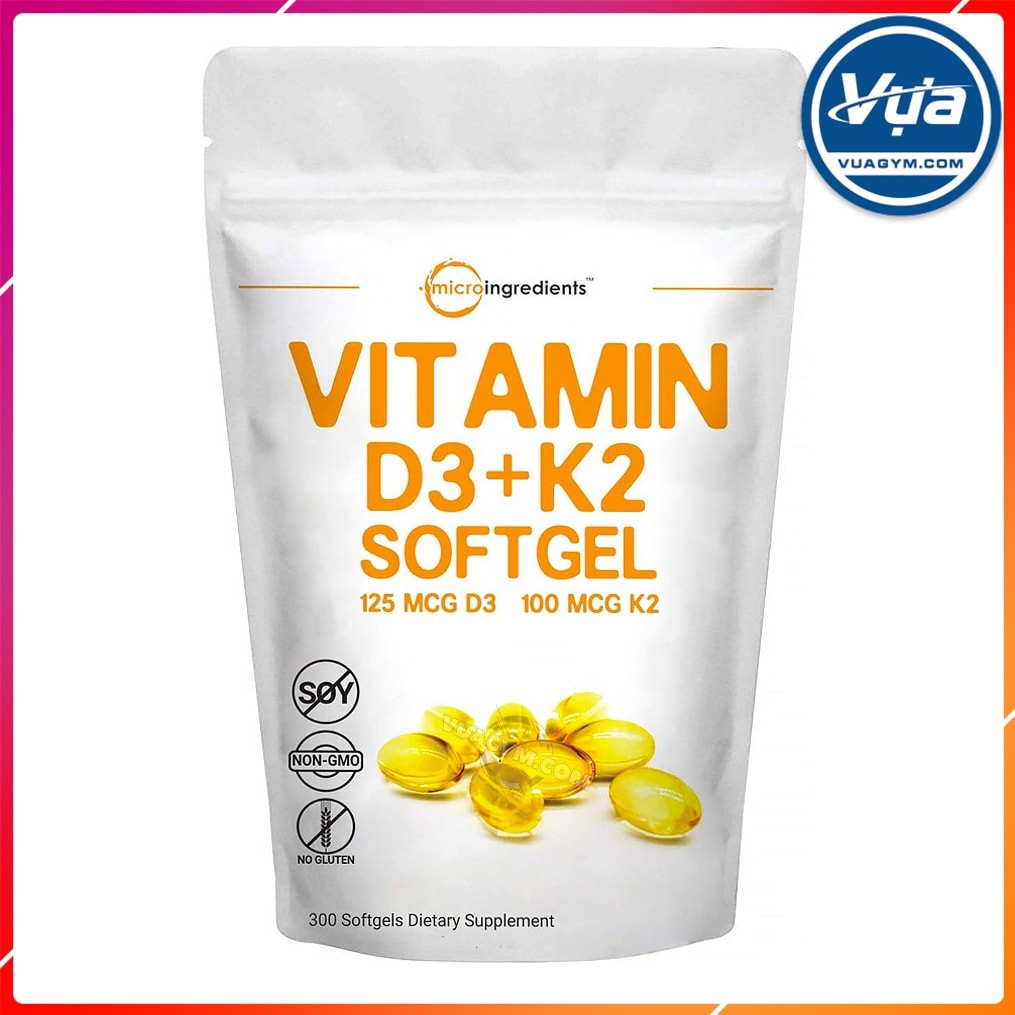 Thực Phẩm Bổ Sung Micro Ingredients - Vitamin D3 + K2 (300 viên)