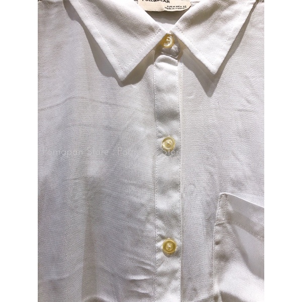 A1018 - Áo SM trắng Pull Bear