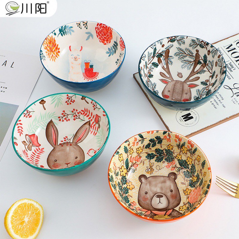 Bát Ăn Cơm Đĩa Sứ Chén Dĩa Sứ Bát Động Vật Dễ Thương Cute Bát Chè Decor Cao Cấp B01