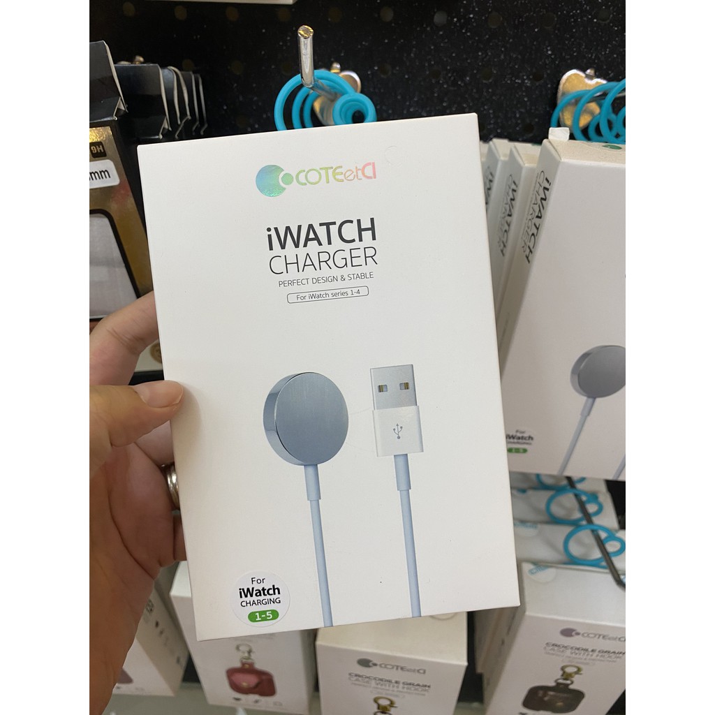 Đế sạc từ tính không dây chính hãng Cotecci hỗ trợ sạc nhanh dành cho apple watch series 1/2/3/4/5/6/SE size 38/40/42/44