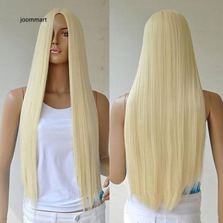 Tóc giả thẳng dài đầy đủ đầu màu vàng bạch kim