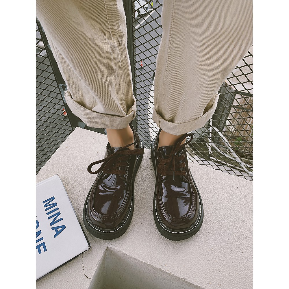 [ORDER] Giày nữ/ Oxford nữ mũi tròn da bóng vintage | BigBuy360 - bigbuy360.vn