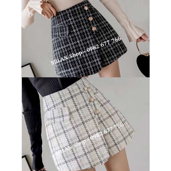 Quần giả váy dạ kẻ caro style | BigBuy360 - bigbuy360.vn