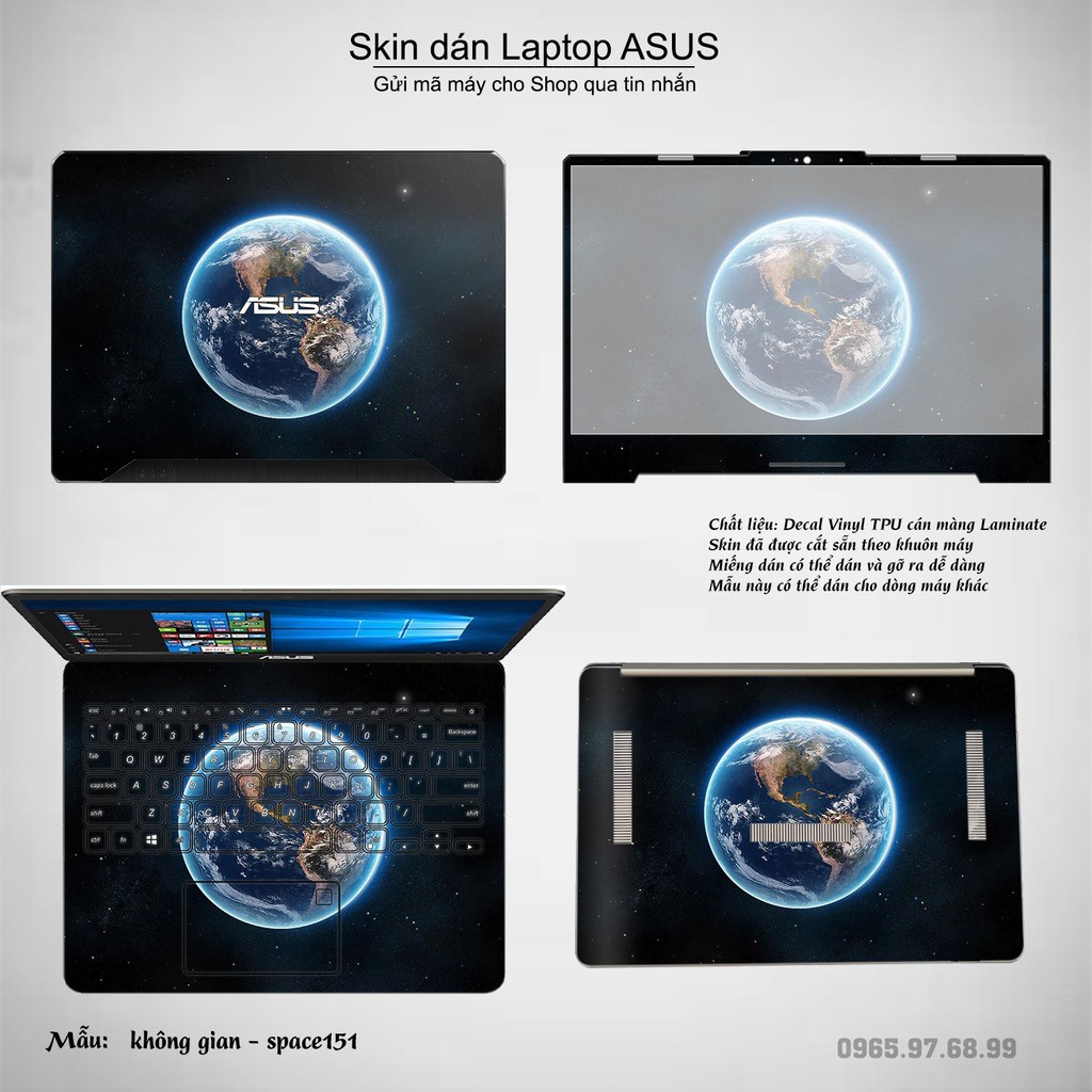 Skin dán Laptop Asus in hình không gian _nhiều mẫu 26 (inbox mã máy cho Shop)