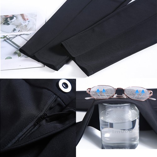 Quần Baggy vải đen trơn form đứng, dáng chuẩn QBG89