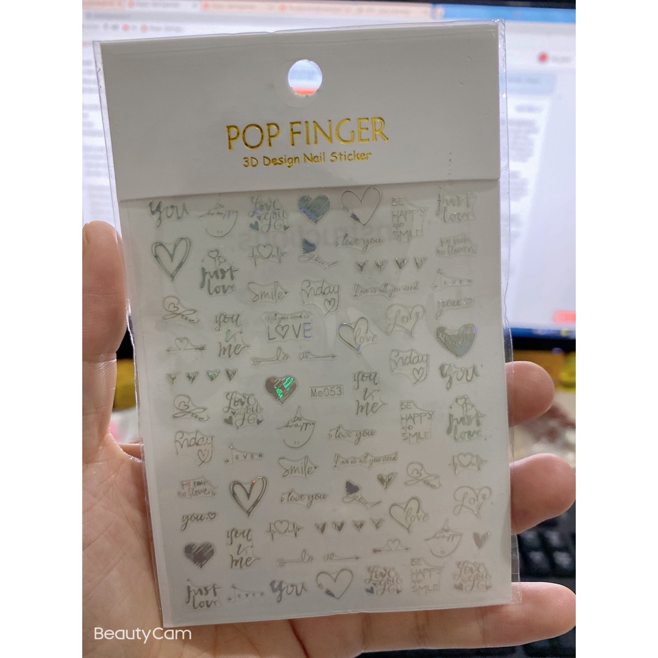 Sticker chữ mã mới trang trí nail