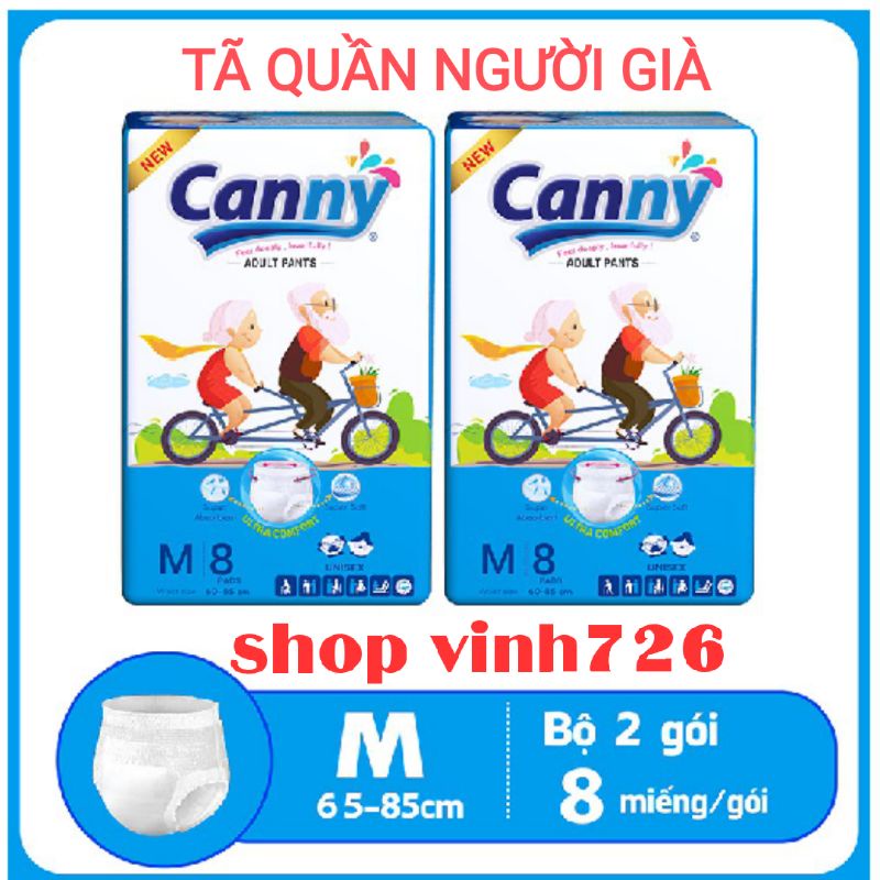 Tã bỉm quần Canny cao cấp (10gói M80 -L70 miếng )dành cho người già và phụ nữ sau sinh, siêu thấm hút từ 40-75kg