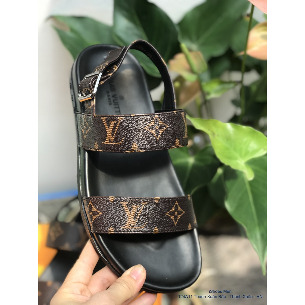 Dép Sandal Nam, Dép quai hậu nam LV D&amp;G da thật đế cao su cao cấp bảo hành 12 tháng