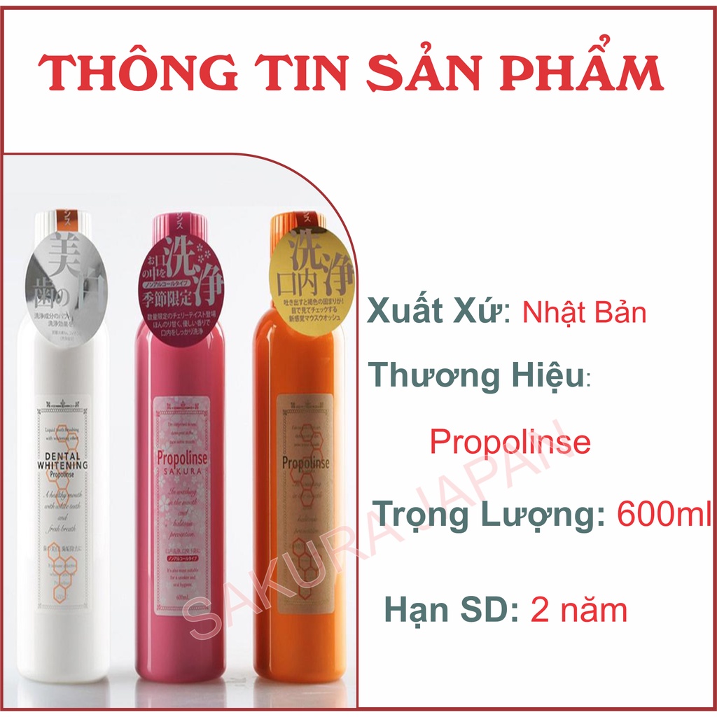 Nước súc miệng Propolinse 600ml [freeship] nội địa Nhật