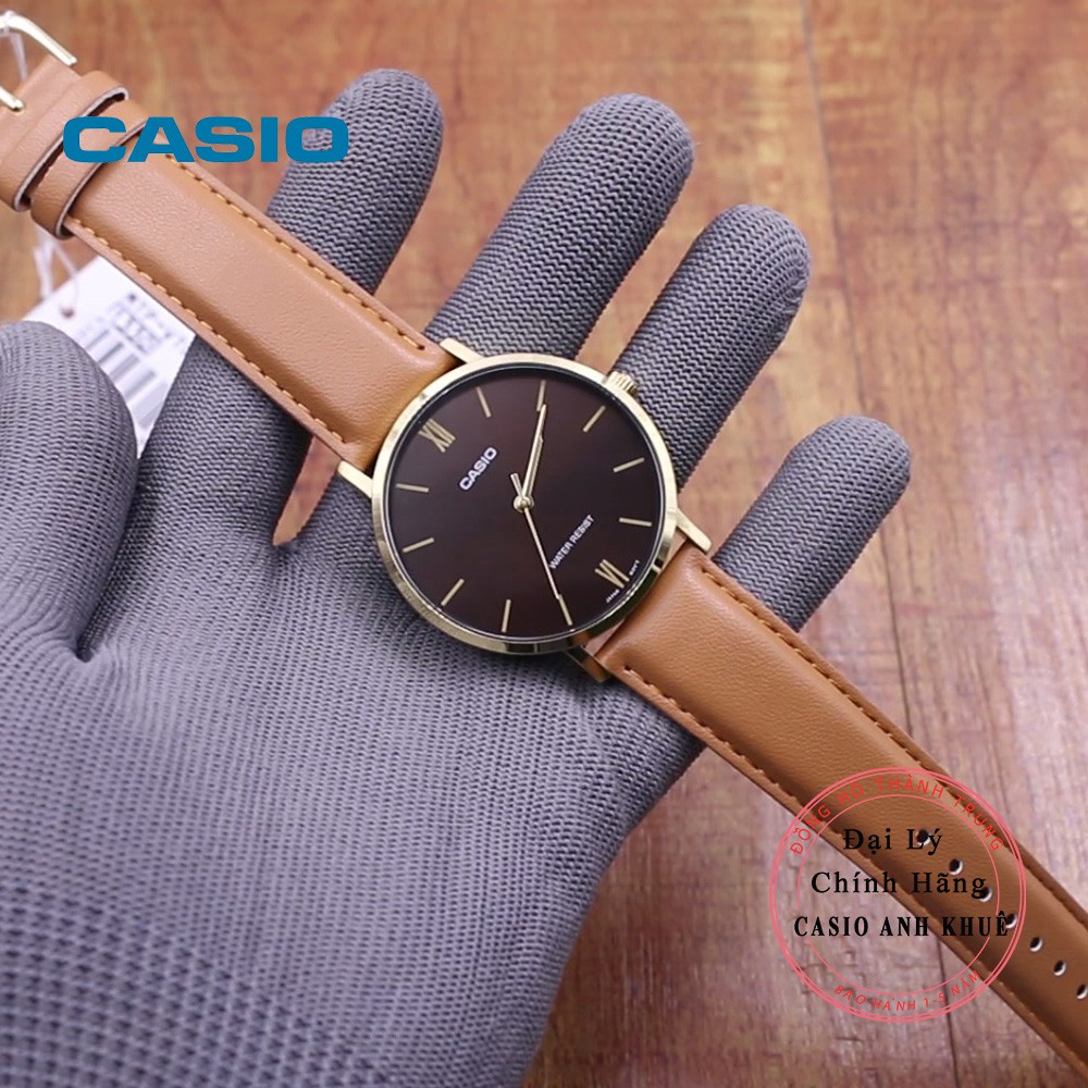 Đồng hồ Nam Casio MTP-VT01GL-5BUDF dây da chính hãng cỡ mặt 40mm