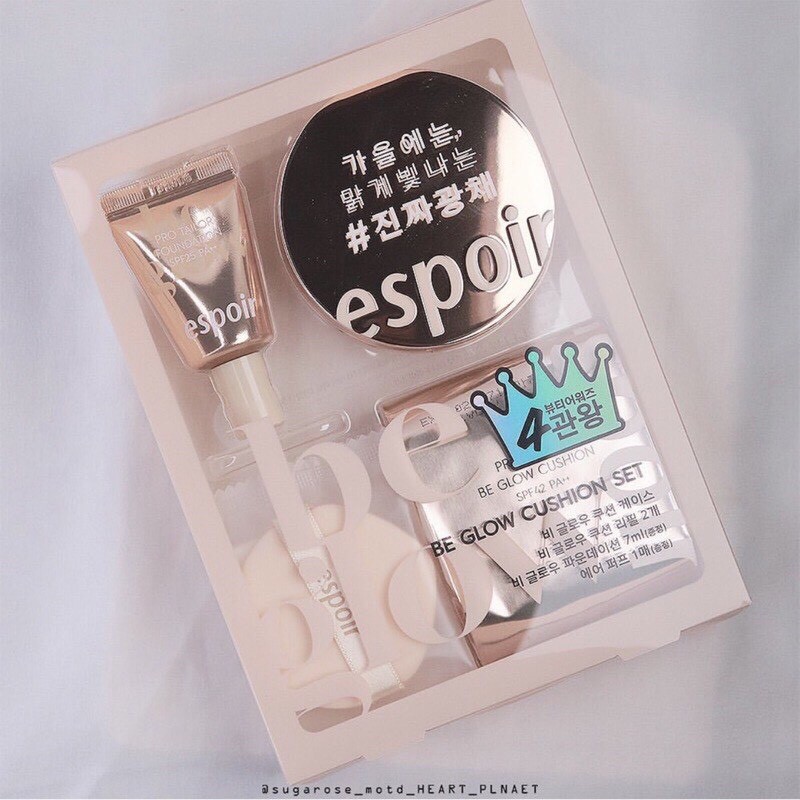 Set Cushion Espoir Be Glow 4 món