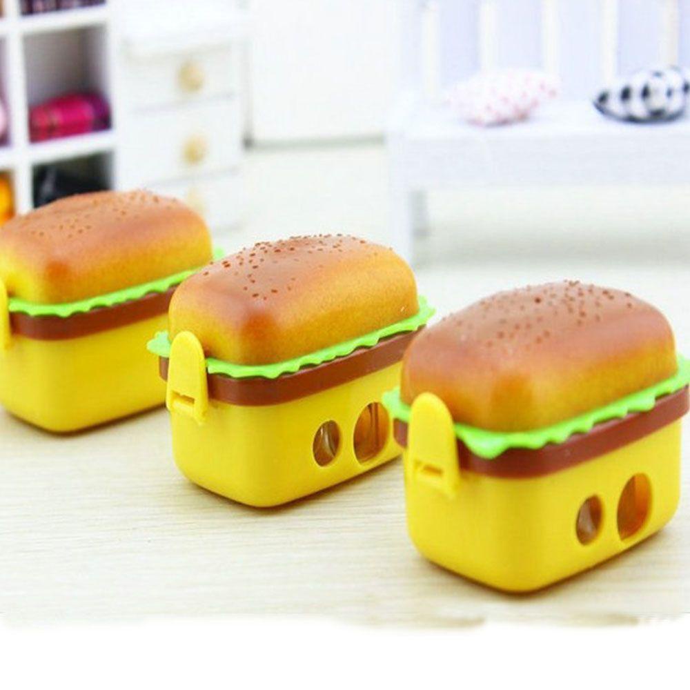 Bút Chì 2 Lỗ Kèm Gôm Tẩy Hình Hamburger Dễ Thương Chất Lượng Cao