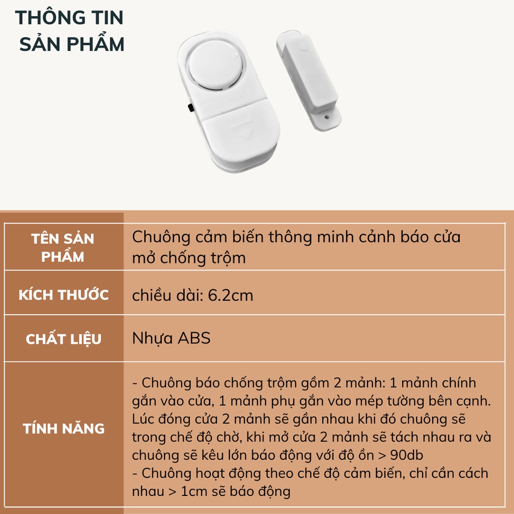 Chuông cảm biến thông minh cảnh báo cửa mở chống trộm DECOSA