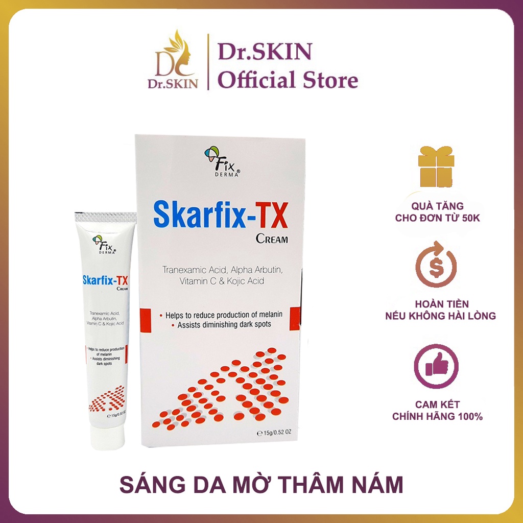 ✅ [Hàng Chuẩn Fixderma] Kem dưỡng da mờ nám, trắng da, giảm thâm mụn Fixderma Skarfix-TX Cream (15g)