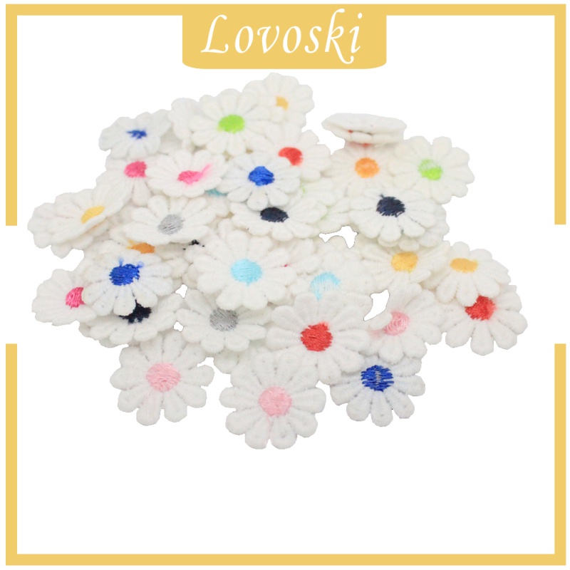 Set 50 Miếng Dán Trang Trí Quần Áo Hình Hoa Cúc Thêu Xinh Xắn