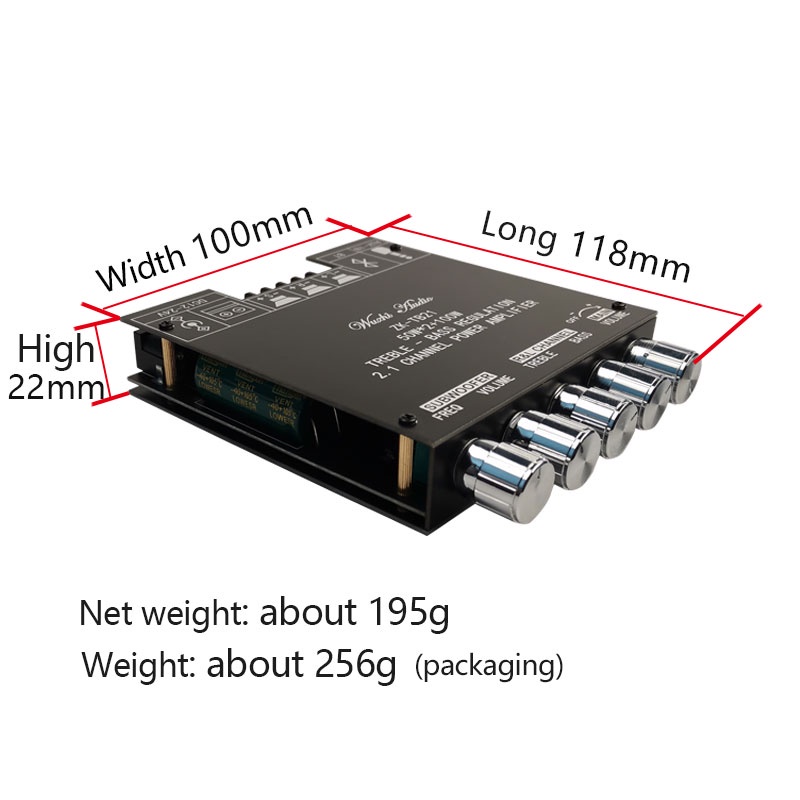 Bảng Mạch Khuếch Đại Âm Thanh Siêu Trầm Kênh 2.1 ZK-TB21 TPA3116D2 50WX2+100W 2.1