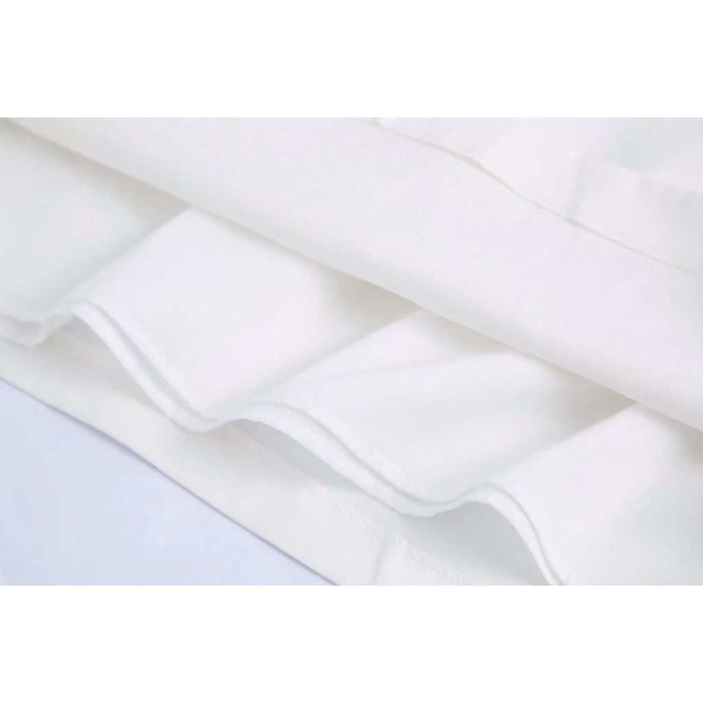 Uibey Đầm Vải Lanh Cột Dây Hở Lưng Ngắn Tay Thời Trang Quyến Rũ 6562