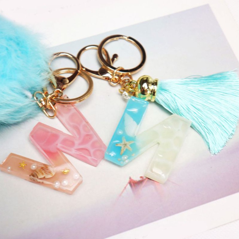 Khuôn Làm Móc Khóa / Vòng cổ / Bông Tai Bằng Nhựa Resin UV Hình Chữ Cái DIY