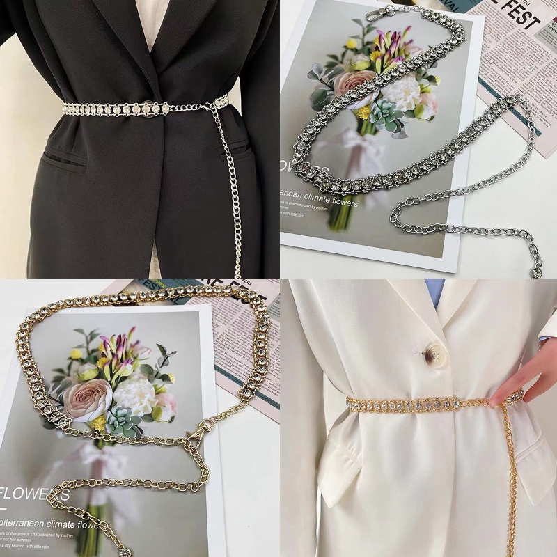 Thắt Lưng Dây Xích Màu Vàng / Bạc Quyến Rũ Trang Trí Đầm Cho Nữ