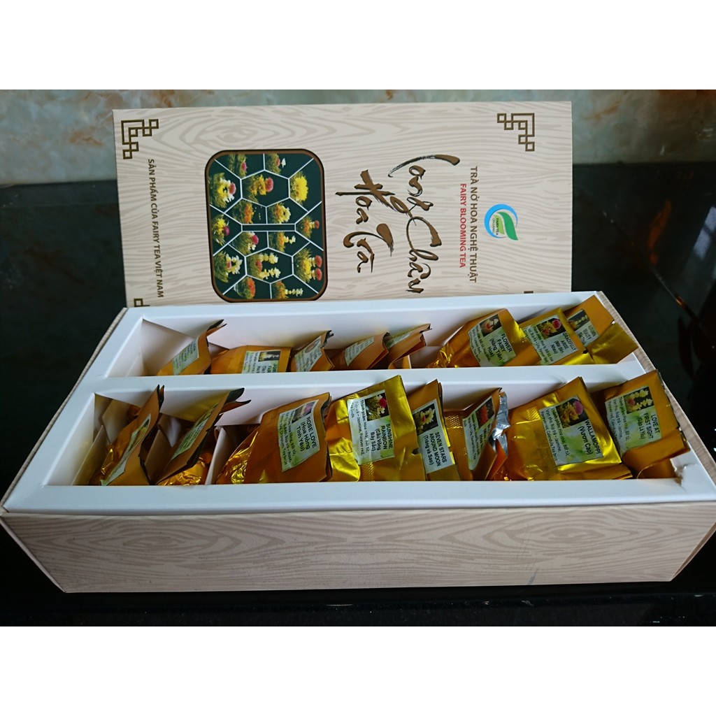 HỘP TRÀ NỞ HOA NGHỆ THUẬT FAIRY TEA  BEAUTIFUL BLOOMING  FLOWER TEA 16 TEA BALLS