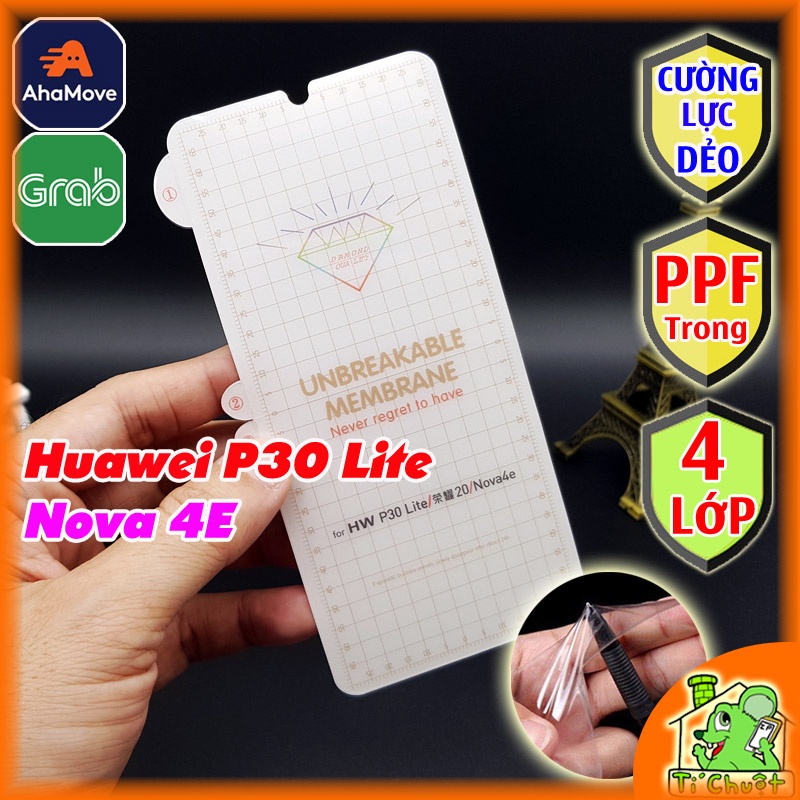 [Mặt Trước] Dán CL Dẻo PPF Huawei P30 Lite/ Nova 4E Cường Lực Trong Suốt