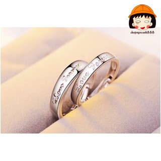 Nhẫn Đôi Bạc 925 Nhẫn Cặp Love Forever Siêu Lãng Mạn Cho Cặp Đôi <3