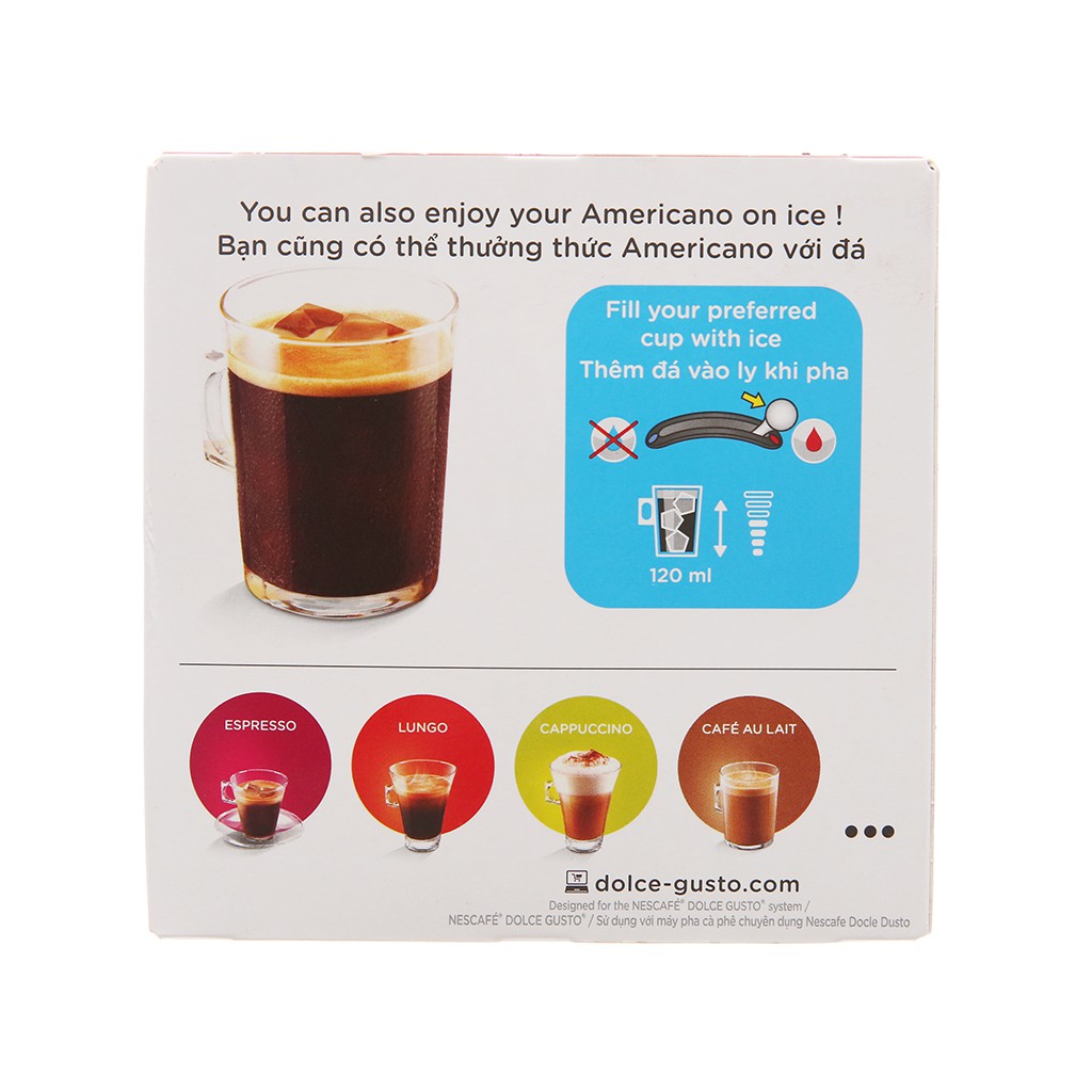 Cà phê viên nén Nescafe Dolce Gusto americano 128g (8g x 16 viên) | BigBuy360 - bigbuy360.vn