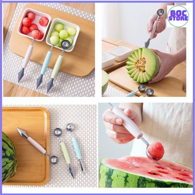 Dụng cụ cắt tỉa tạo hình, múc hoa quả 2 đầu đa năng - Đồ dùng, dụng cụ nhà bếp, kệ hũ gia vị