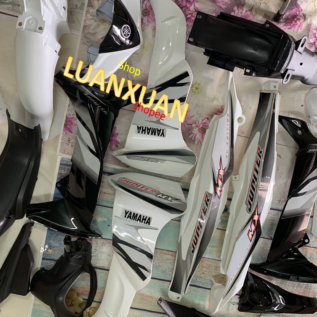 Bộ vỏ nhựa - Dàn áo xe jupiter MX màu TRẮNG  jupiter gravita  /Hàng việt nam - mủ trắng ABS LOẠI ĐẸP