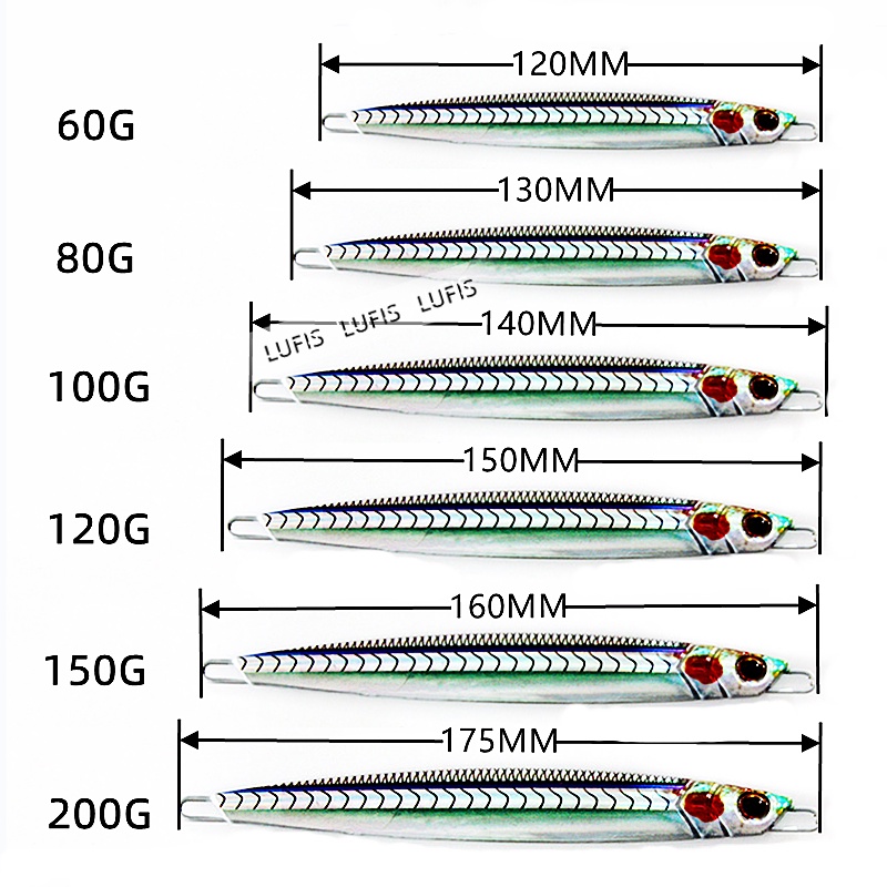 1 Mồi Câu Cá In 3D Jig 60g / 80g / 100g / 120g / 150g / 200g