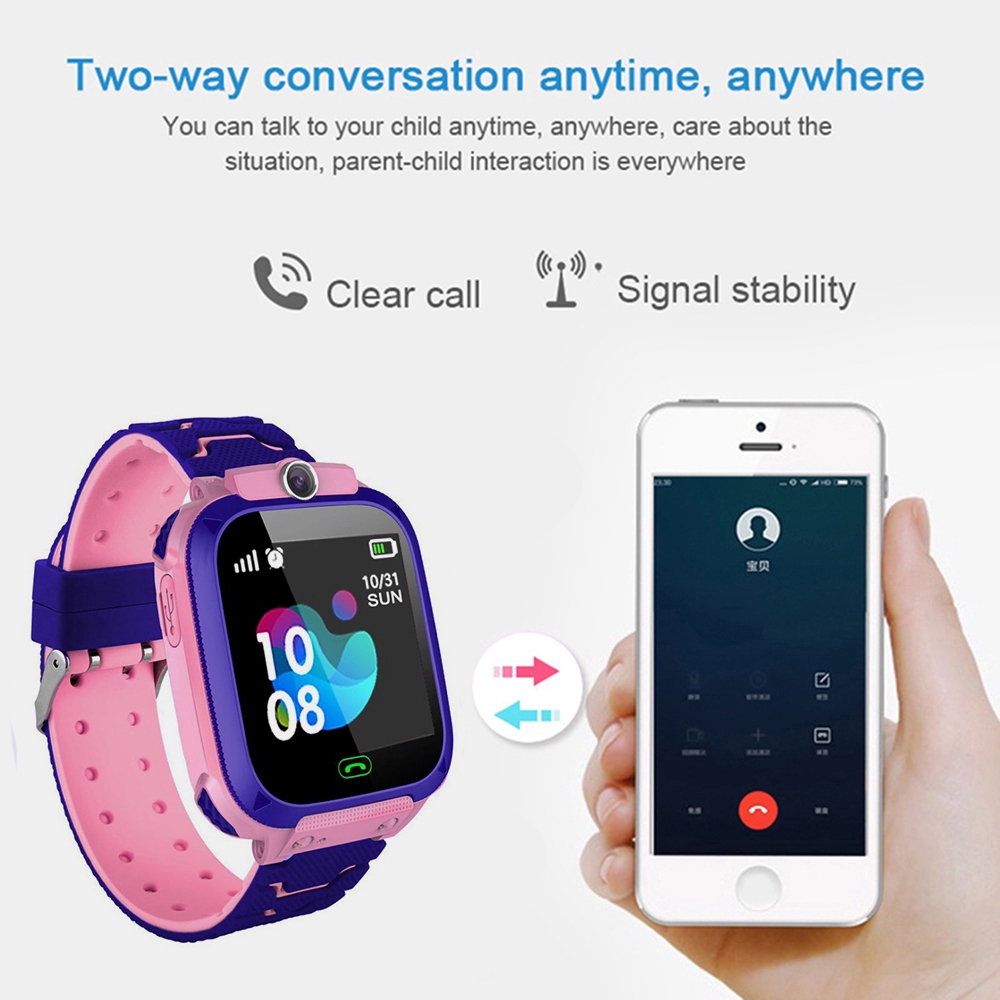 ⍝⍝ 9 Languages Q12 Smart Phone Watch For Children Student 1.44 Inch Waterproof Student Smart Watch Dial Call Voice Chat 【Tech】