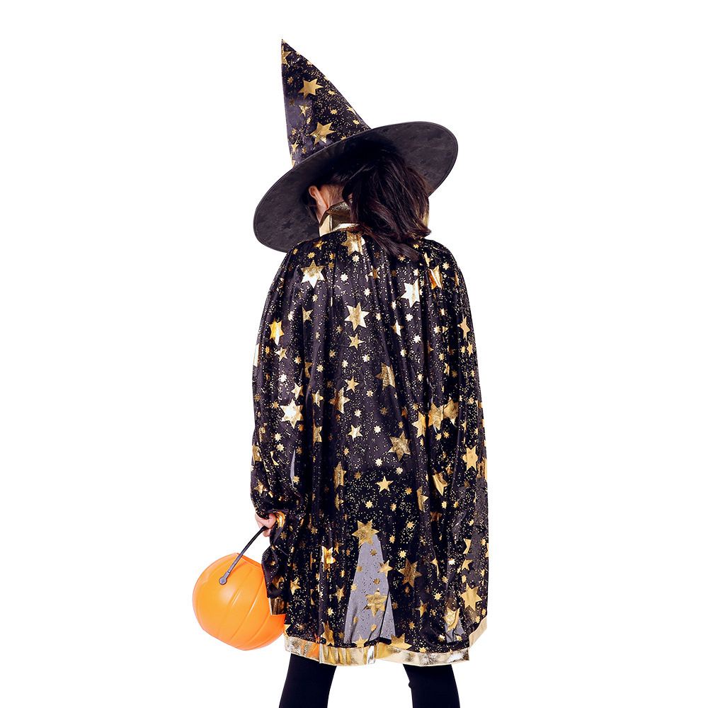 Bộ áo choàng + mũ phù thủy hóa trang Halloween vui nhộn nhiều màu sắc dành cho bé trai và bé gái