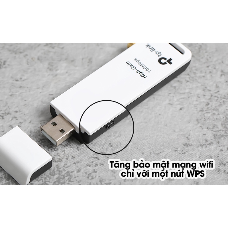 Bộ Thu Wifi Tplink WN722N - USB Wifi (high gain) tốc độ 150Mbps -  Hàng chính hãng bảo hành 24 tháng