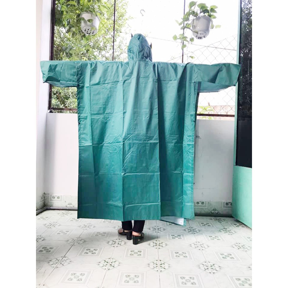 Áo mưa vải dù 2 tà 2  -  Loại 1M4 - Dành cho người cao 1M58 đến 1m75 -Nhiều màu -  Ảnh Thật