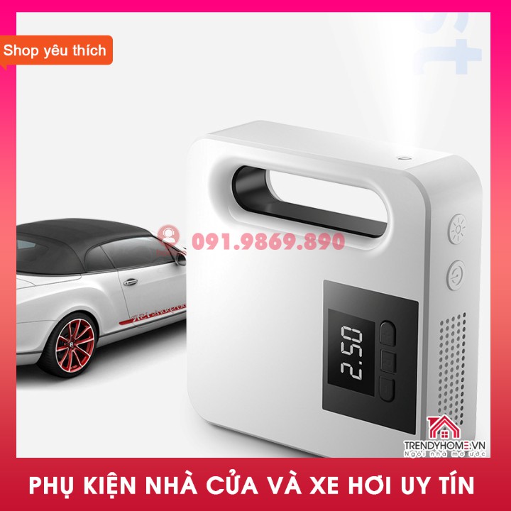 Máy Bơm Hơi Xe Hơi Thông Minh 12V Máy Nén Khí Chạy Điện Với Áp Suất Lốp tẩu sạc Màn Hình LCD Máy Bơm Lốp Di Động có đèn