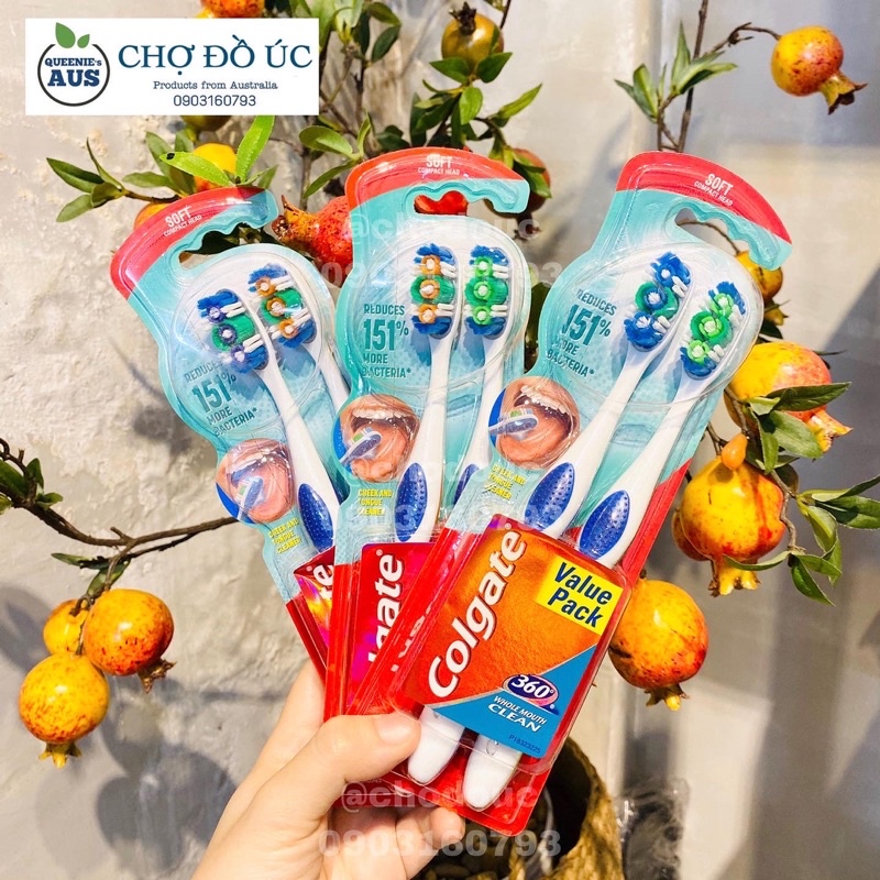 Bộ đôi Bàn chải COLGATE 360 Whole Mouth Clean Value Pack - nhập Úc