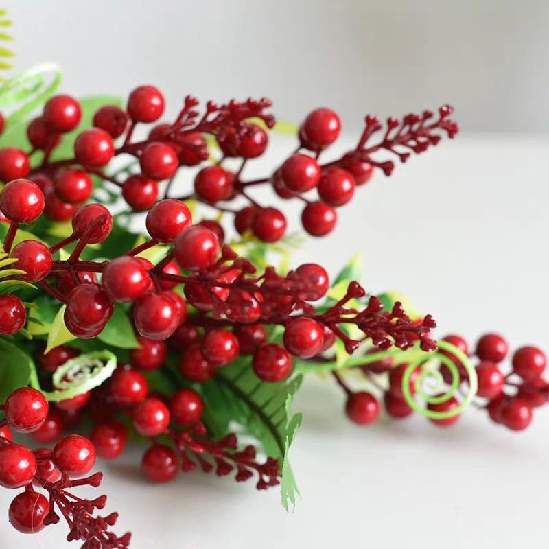 Cành điểm quả đào đông, quả cherry đại 7 nhánh, điểm cụm đào đông