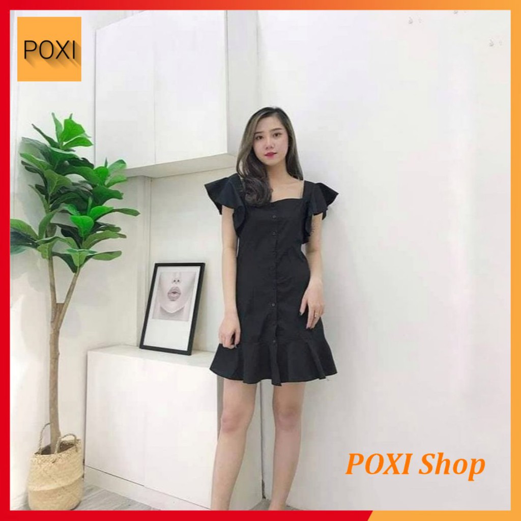 [ẢNH THẬT] Đầm Trễ Vai Tay Bèo Mẫu Mới Cực Đẹp (Trắng+Đen) | BigBuy360 - bigbuy360.vn