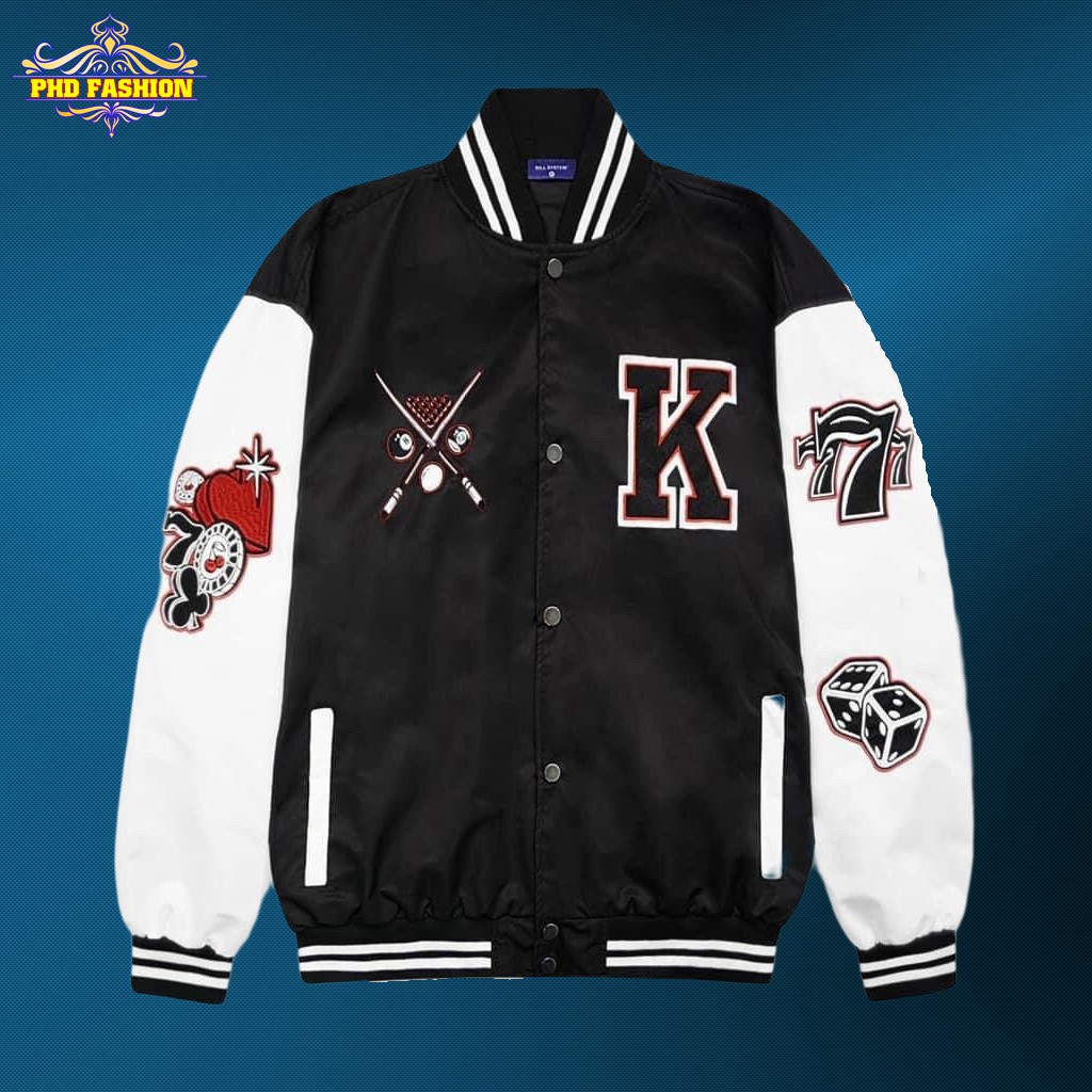 Áo bomber unisex vải dù 2 lớp cao cấp chống thấm giữ ấm chất vải mịn không xù (màu đen,trắng) cam kết video kèm ảnh thật