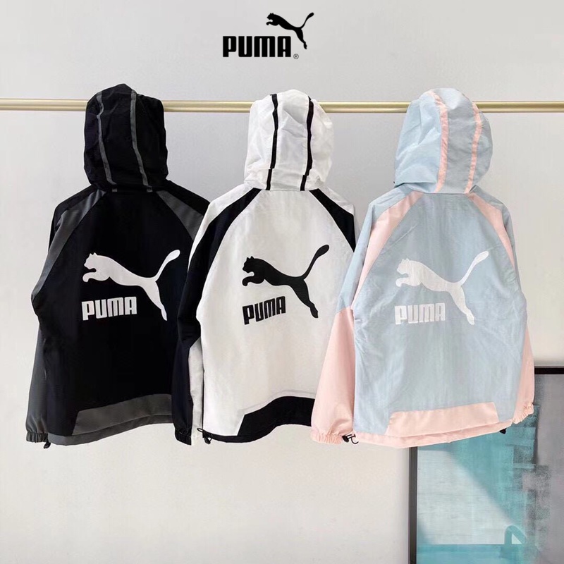 Áo Khoác Thể Thao PUMA 100% Chính Hãng Chống Thấm Nước Chống Gió In Logo Khối Màu Thời Trang Cho Nam Và Nữ